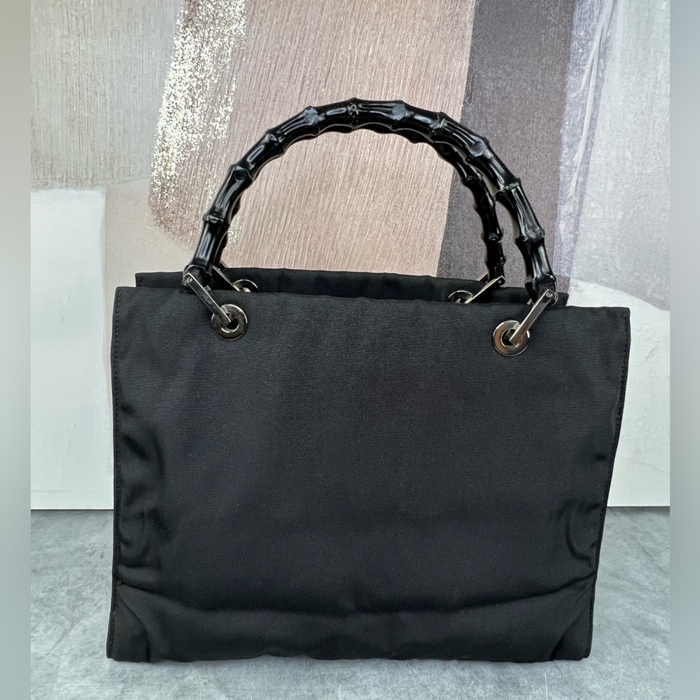 Gucci Black Tote Bag with Bamboo Handles - Picture 3 of 16